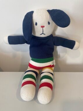 HBC Hudson’s Bay Company Knit Bunny Plush • Cabin/Nursery Decor 🇨🇦 HBC Stripes